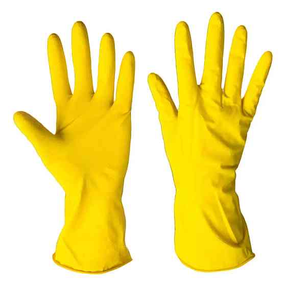Перчатки хозяйственные с длинным манжетом (желтые) Павлоград