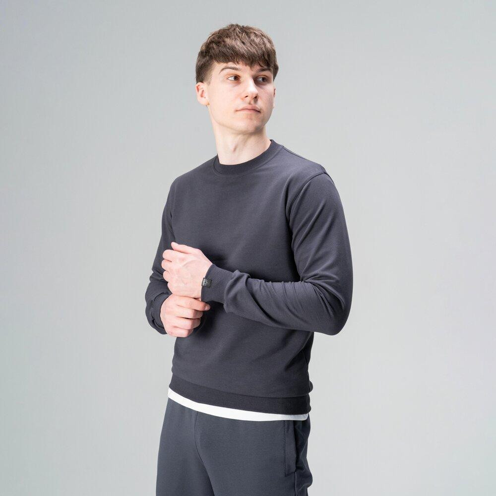 Світшот чоловічий однотонний темно-сірий Pobedov 001 Київ - фото 10