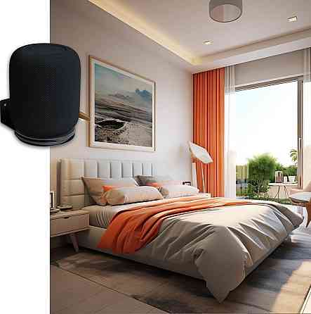 Настенное крепление для HomePod 2 металлическое черное с кабель-менеджментом до 12 кг универсальный держатель Киев