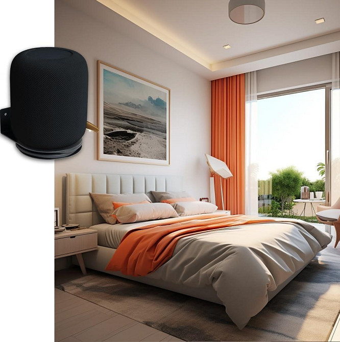 Настенное крепление для HomePod 2 металлическое черное с кабель-менеджментом до 12 кг универсальный держатель Киев - изображение 4