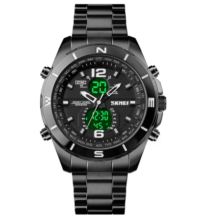 Чоловічий наручний годинник Skmei 1670 (Чорний) Київ