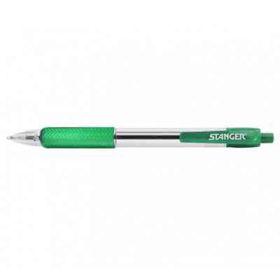 Ручка шариковая Stanger автоматическая 1,0 мм, с грипом, зеленая (18000300041) Винница