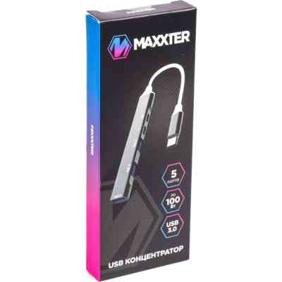 Концентратор Maxxter USB-C to 1xUSB 3.0 + 2xUSB 2.0 + 1xUSB-C PD100W + 1xUSB-C (HU3C-4P1PD-01) Винница