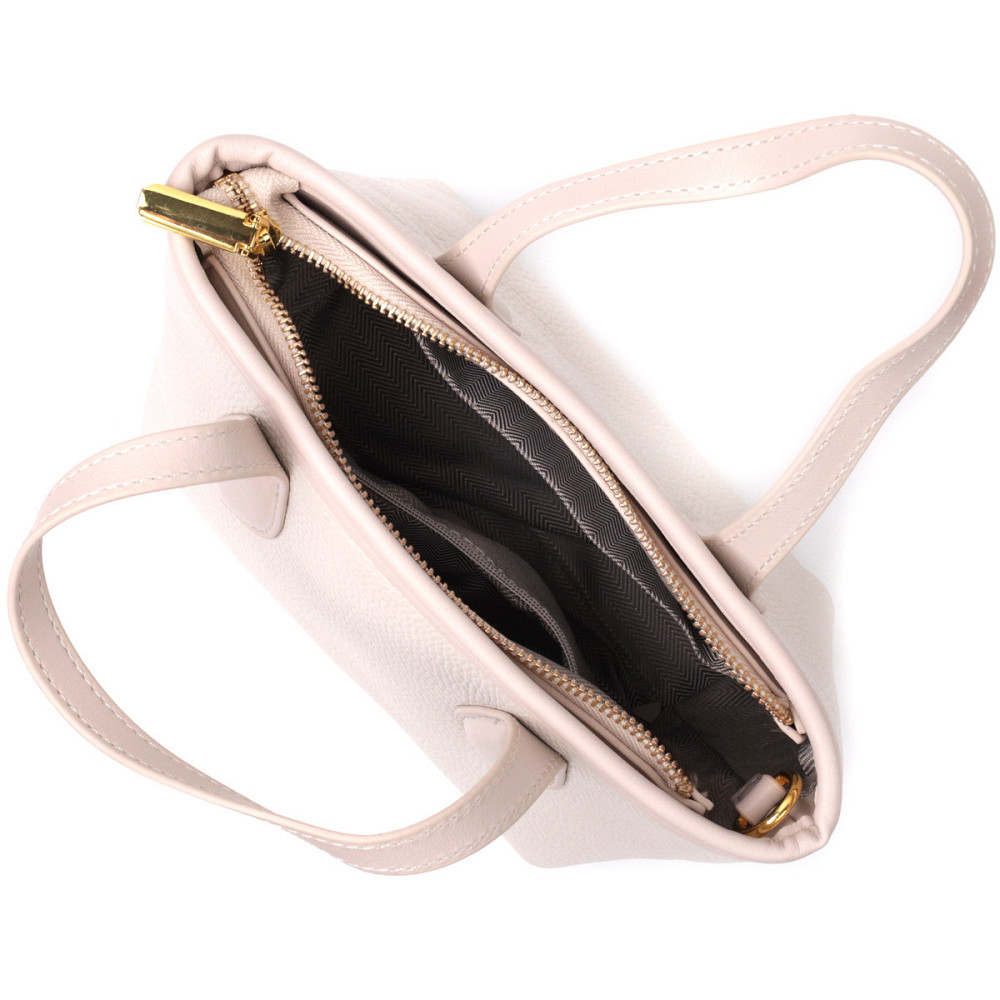 Компактна жіноча сумка з натуральної шкіри Vintage 22284 Білий Київ - фото 6