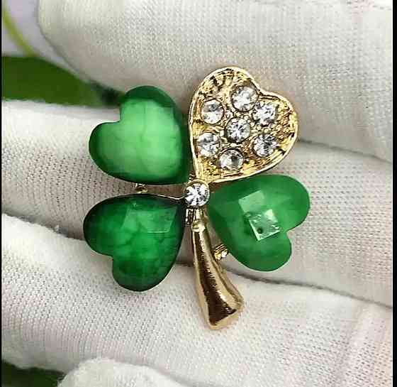 Набір брошок Конюшина удачі – 4 декоративні брошки чотирилисник Київ