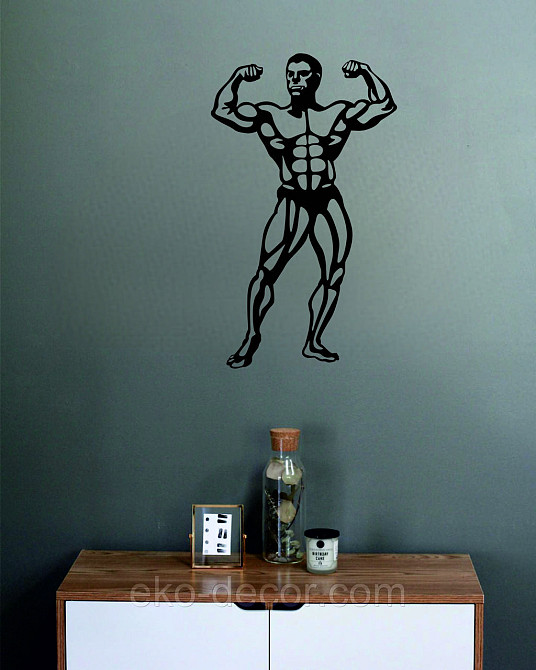 Декоративное настенное Панно «Бодибилдер», Декор на стену 110*64 см, Черный Киев - изображение 10