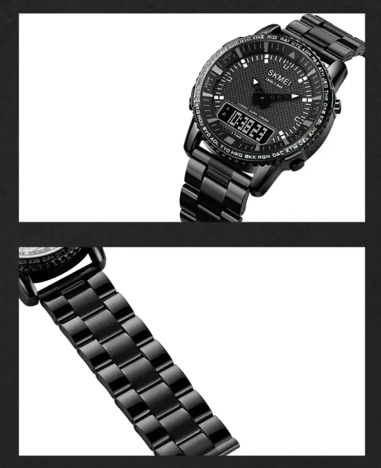 Чоловічий наручний годинник Skmei 1898 (Чорний з чорним табло) Вінниця - фото 10