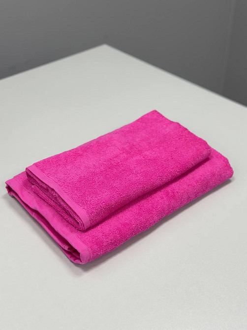 Полотенце однотонное Ideal Textile 70х140 см 400 г/м2 (56860923) Рожевий 1 шт Черновцы - изображение 2