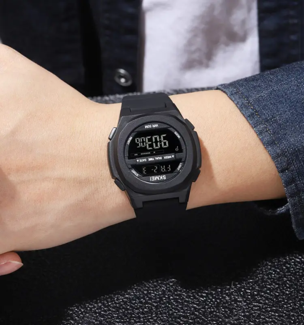 Часы мужские спортивные Skmei 1821 (Черные с черным циферблатом) Винница - изображение 6