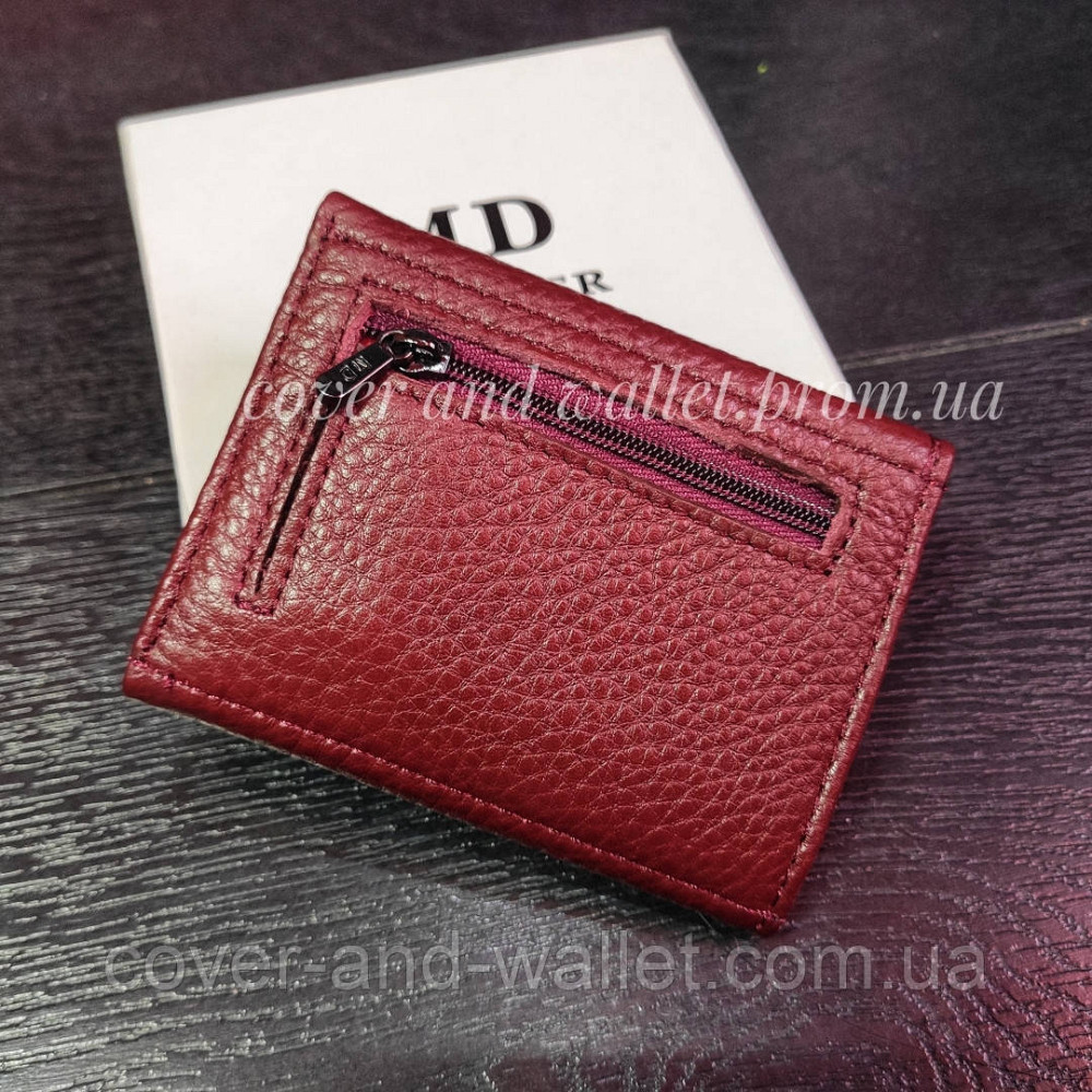 Жіночий міні гаманець із натуральної шкіри червоного кольору MD 610 Київ - фото 4