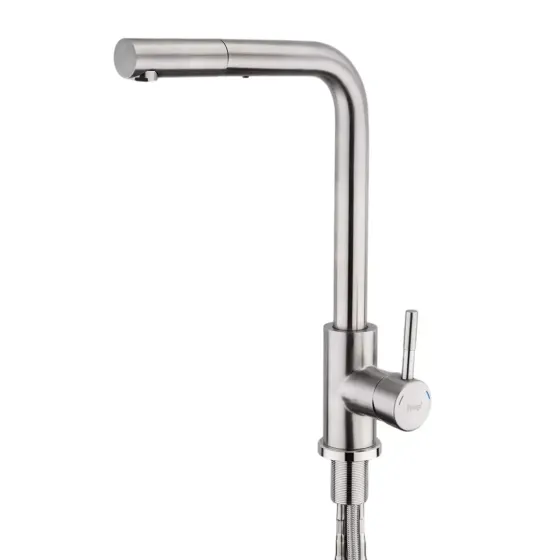 Змішувач для кухні з висувним виливом Frap F60899, сатин Київ