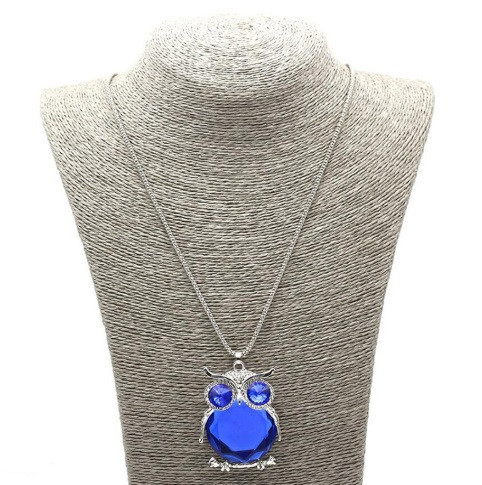 Кулон женский Сова с цепочкой 70 см серебристо-синий Киев - изображение 4