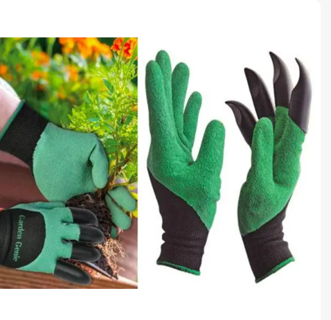 Садові рукавички з пазурами Garden Glove 4505 для посадки, прополювання та розпушування ґрунту, унів Київ