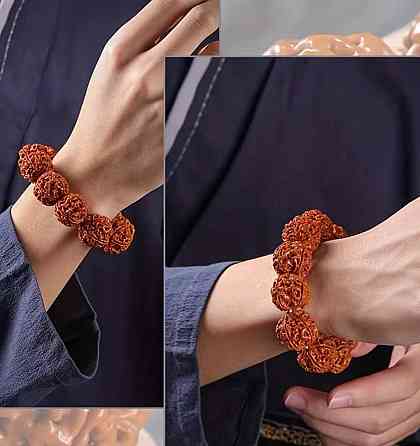 Браслет из семян бодхи, четки на руку натуральные, духовный браслет унисекс Киев