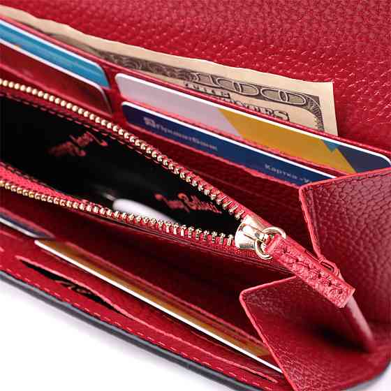 Містке портмоне для жінок з натуральної шкіри Чорний (Tony Bellucci) Київ