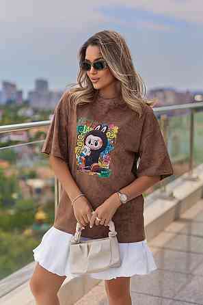 Бавовняна жіноча футболка тай-дай Labubu Graffiti Київ