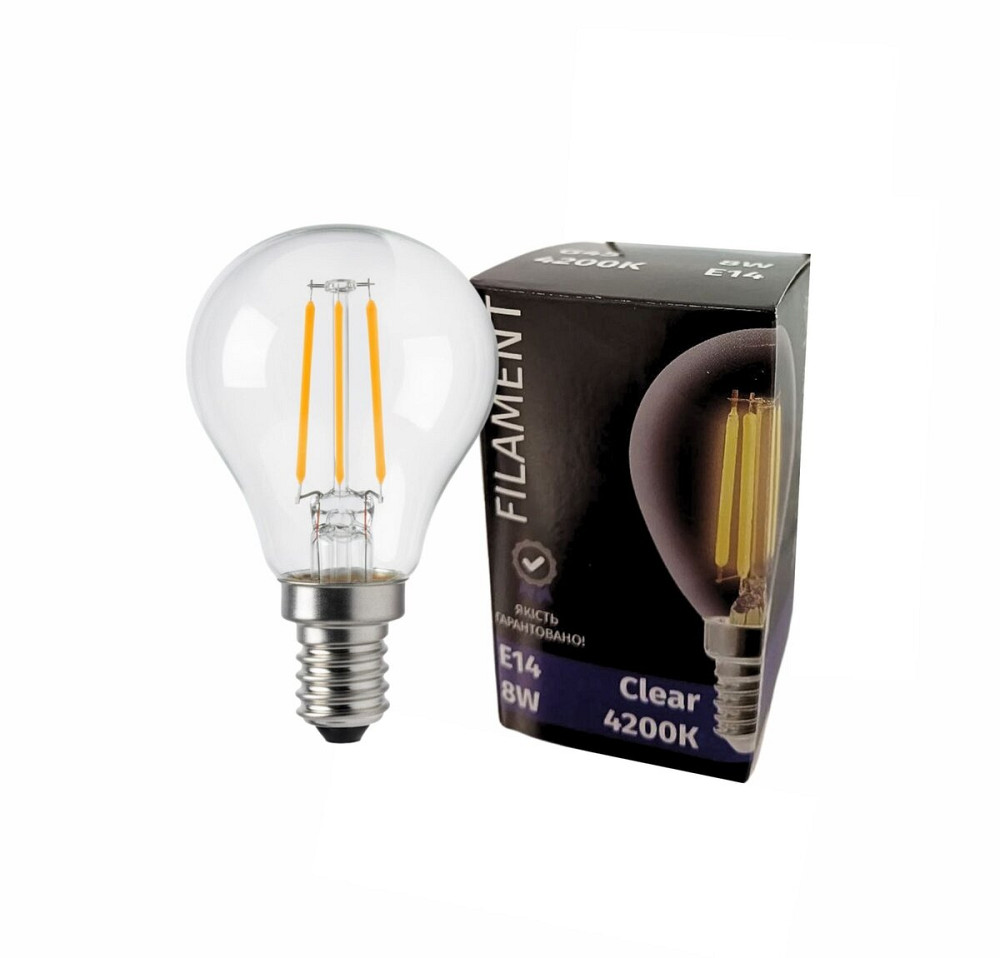 Лампочка LED Siriusstar Filament 8W G45-4200K-E14 Коломия - фото 1