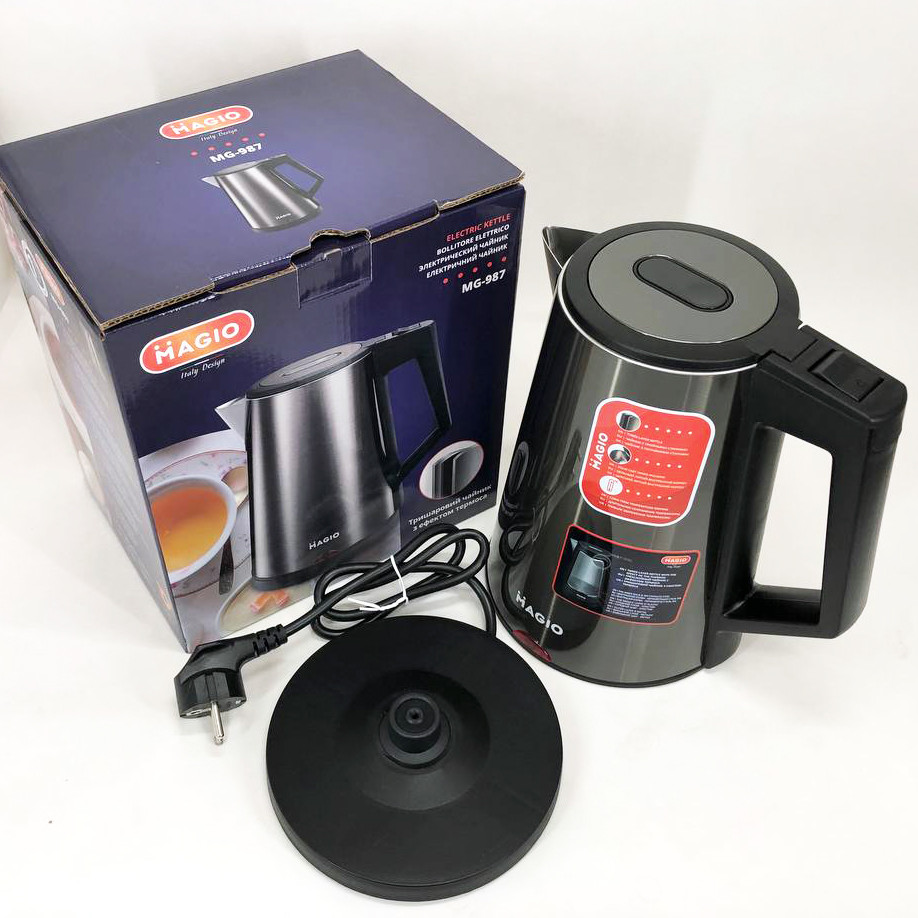 Чайник для дому зручний MAGIO MG-987, Компактний електричний чайник для дому електричний модний DP-10 Львів - фото 16