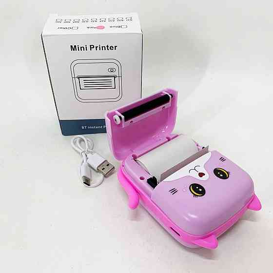 Портативный детский термопринтер с Bluetooth A8 Cat мини принтер для телефона Pink KZ-58 Львов