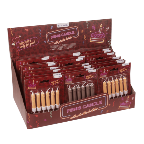 Свічки у вигляді пеніса Penis Candles Flesh, 6 шт. Sex Aura Київ