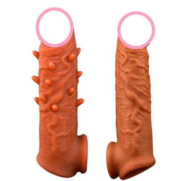 Насадка на пенис с фиксацией мошонки и шипами Toyfa XLover - Телесный Винница - изображение 6