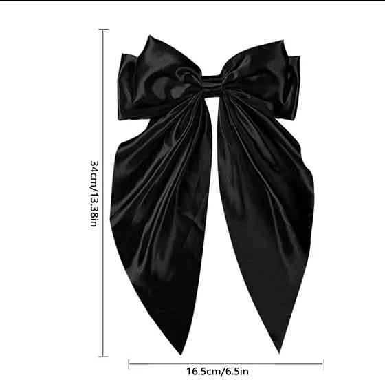 Заколка-автомат "Бант" Чорний 15х30 см Сміла