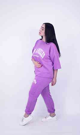 Костюм женский летний (футболка+штаны) трикотажный Сиреневый M-L Харьков
