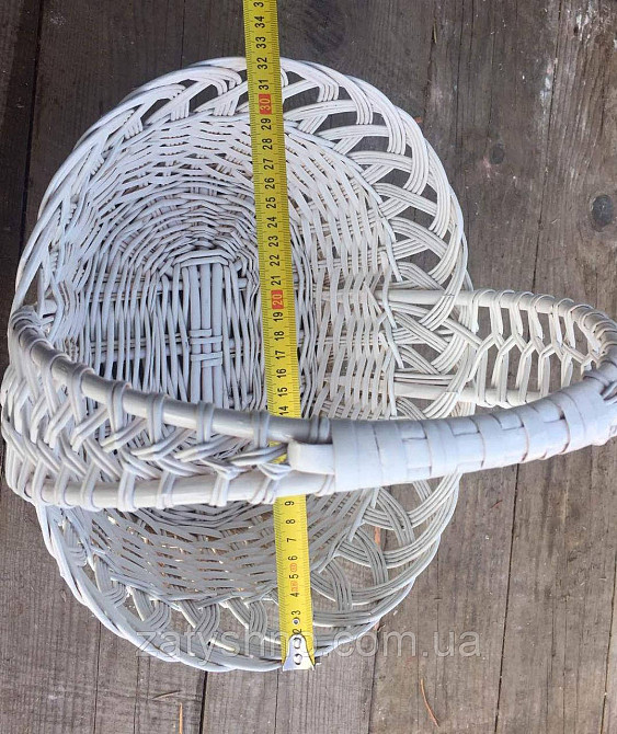 Кошик плетений з гарною ручкою | корзина плетена великодня ажурна | кошик із лози великий Київ - фото 5