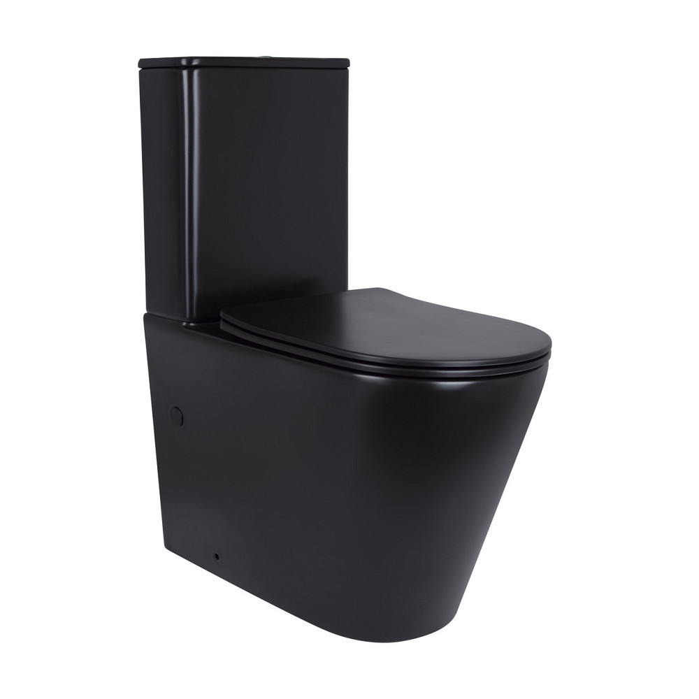 Унітаз підлоговий Qtap Scorpio Ultra Quiet безобідковий із сидінням Soft-Close MATT BLACK QT14226088AMB Київ - фото 1