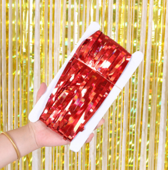 Дождик штора с голограммой 2 м на 1 м красный Киев