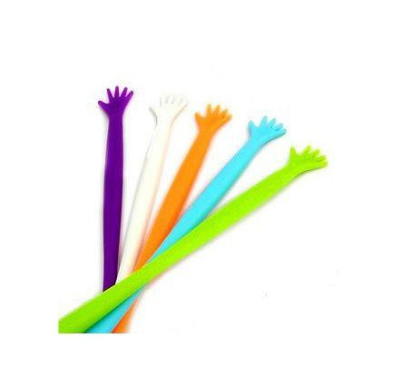 Мішалки для напоїв пластикові коктейльні мішалки для кави та коктейлів у формі руки 5 штук різнобарвний Київ - фото 9