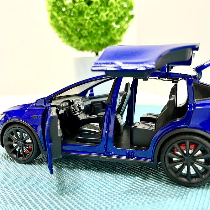 Машина Автосвіт Tesla Model X інерційна відчиняються двері капот багажник 17см Синя (AP-2004) Чернігів - фото 8