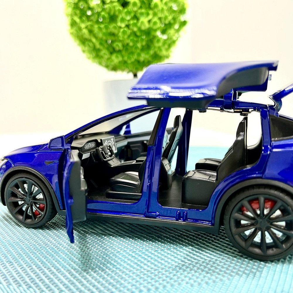 Машина Автосвіт Tesla Model X інерційна відчиняються двері капот багажник 17см Синя (AP-2004) Чернигов - изображение 8
