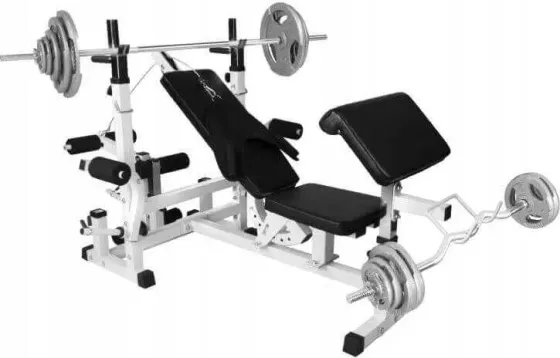 Тренажер Zestaw 100kg Лавка 6w1 + 2 Гриф Штанги żeliwne Київ
