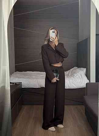 Стильный женский классический костюм из турецкой костюмки. Шоколад, 44/46 Одесса