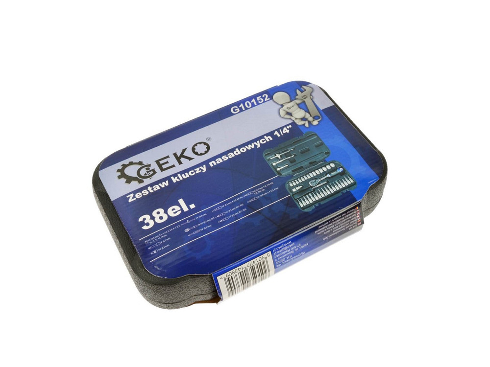Набір головок торцевих і насадок-біт "GeKo" 1/4" 38 штук з хром-ванадівої сталі CrV Київ - фото 5