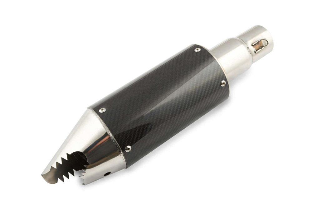 Глушник (тюнінг) 370*10 см (нержавіюча сталь, овал, карбон сірий, прямоток) 118 Мукачево - фото 1