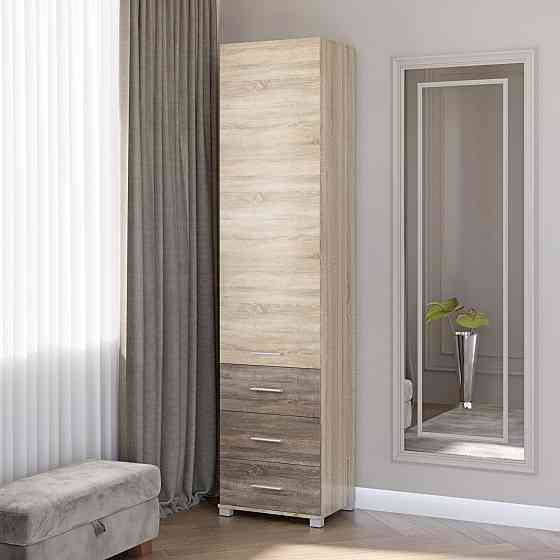 Шкаф-пенал закрытый с ящиками Эверест Бриз-17 сонома + трюфель (DTM-2274) Днепр