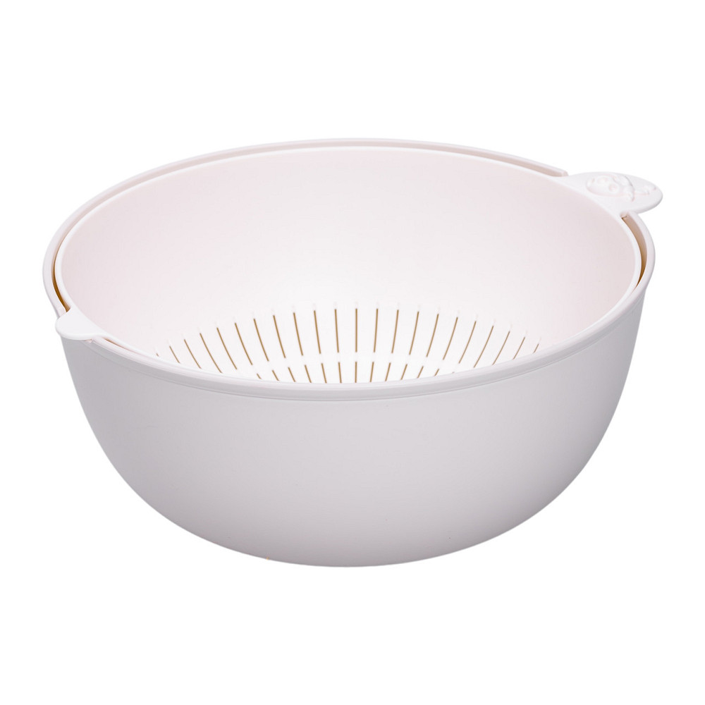 Миска-друшляк 2 в 1 для миття овочів, фруктів та зелені 29.5×21×11 (см) друшляк пластиковий 4 (л) Сірий HP-45-7BE Коломыя - изображение 3