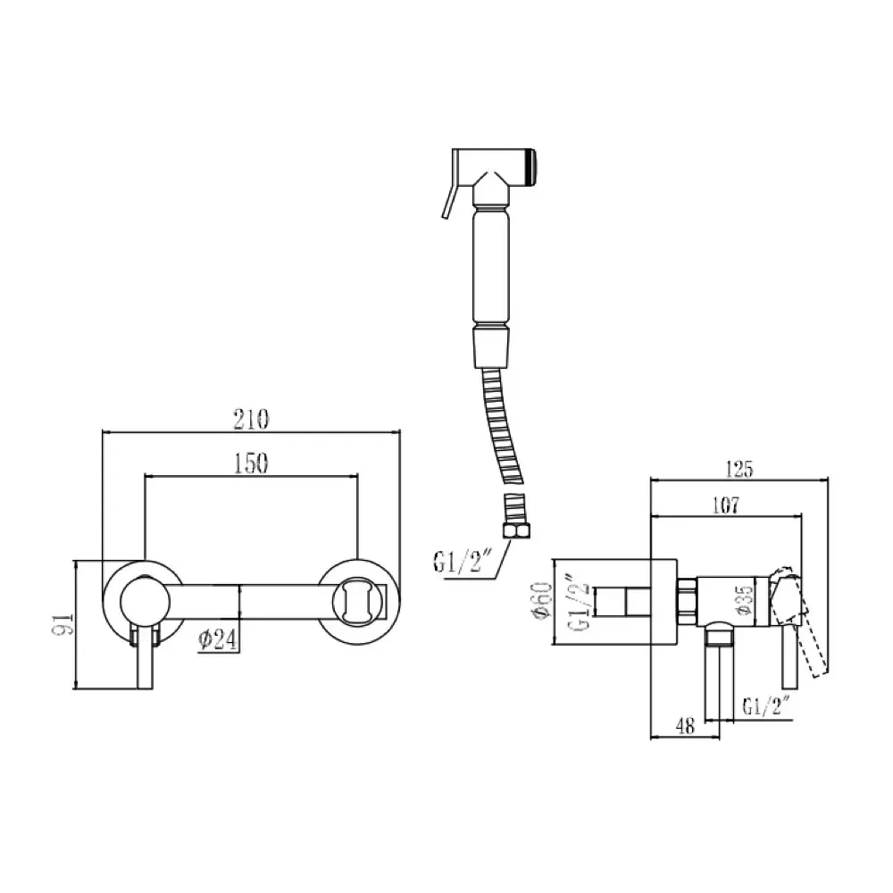 Гігієнічний душ із змішувачем WEZER EKO9A-01-BLACK чорний Київ - фото 4