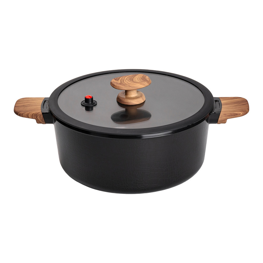 Каструля алюмінієва з керамічним покриттям 6.9 л чорна Київ - фото 1