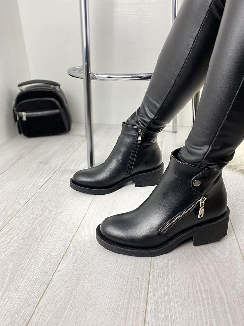 Черевики жіночі D and V чорні натуральна шкіра висота 11см размер 40р (2196) Коломыя - изображение 2