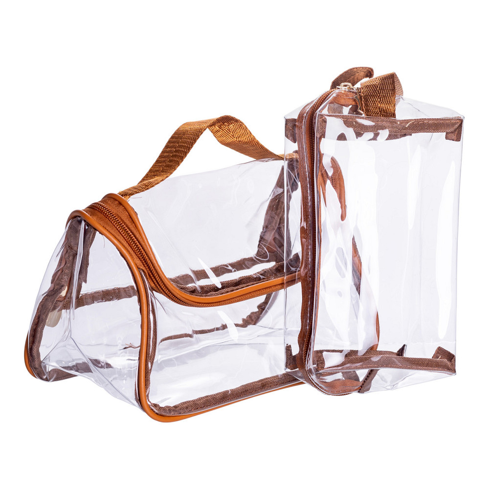 Набір прозорих жіночих косметичок для дому 2 (шт) Коричневий HP-16-3K Коломия - фото 7
