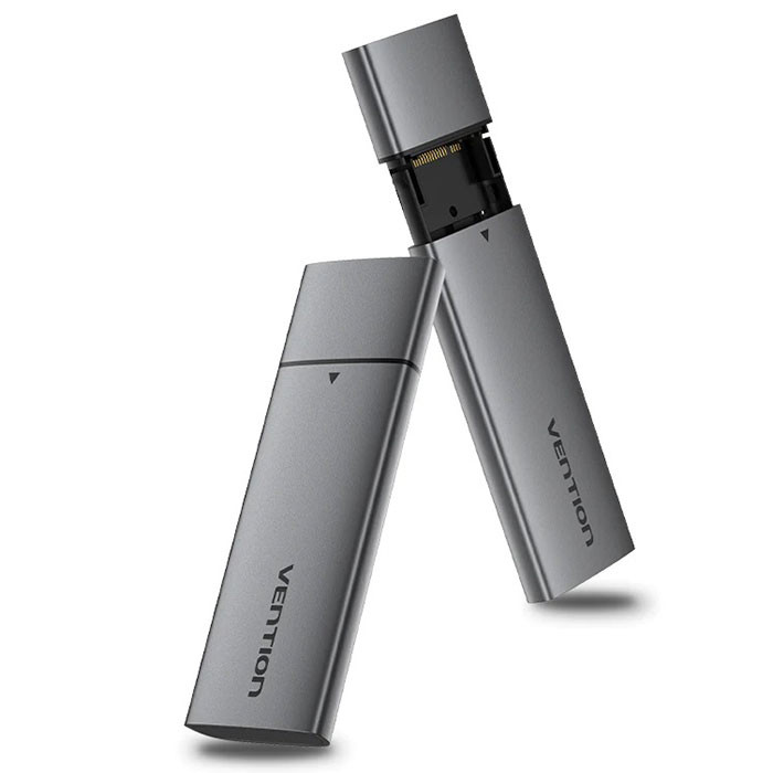 Зовнішня кишеня для SSD M.2 (NVME) M-key USB Type-C 3.2 сіра Vention Винница - изображение 3