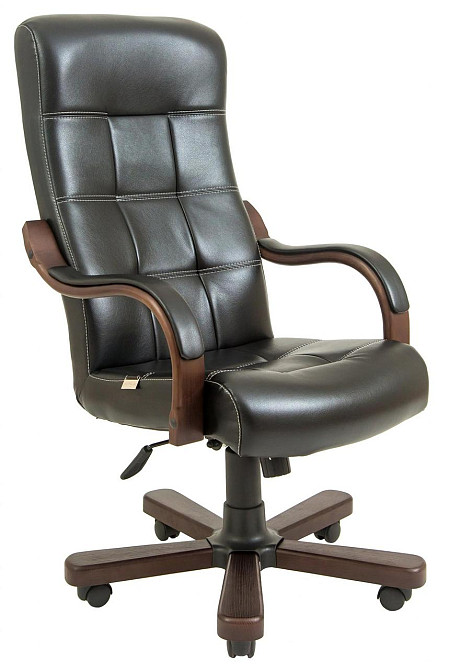 Офисное Кресло Руководителя Richman Virginia Titan Black Wood Lux М1 Tilt Черный Днепр - изображение 1