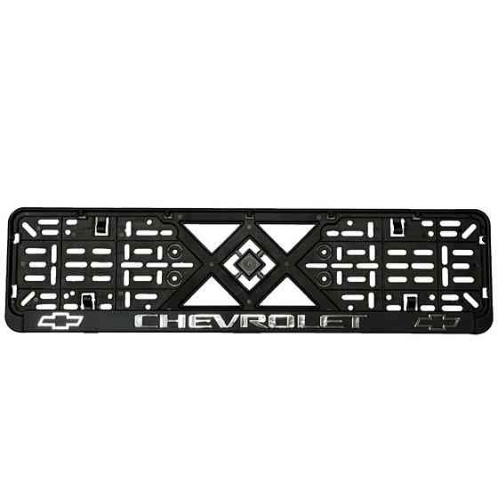 Рамка номерного знаку хром надпис Chevrolet пластик чорна 1шт Київ