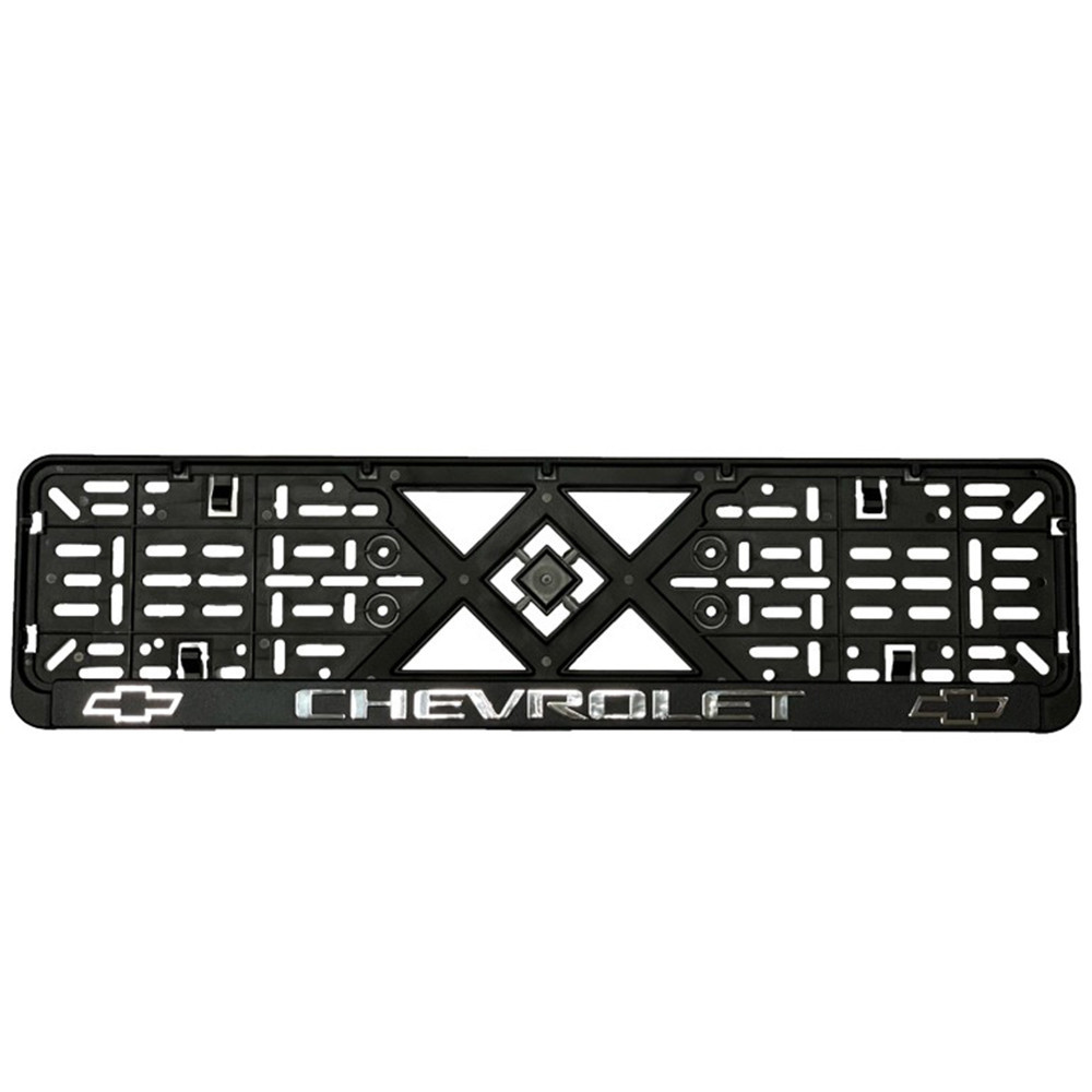 Рамка номерного знаку хром надпис Chevrolet пластик чорна 1шт Київ - фото 1