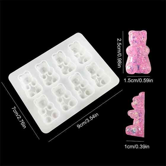 Молд силиконовый Мишки 70 на 90 мм серый Киев