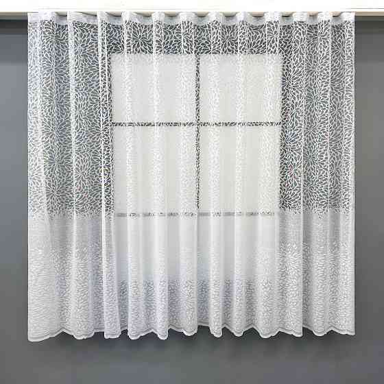 Короткая тюль, высота 1,6 м., жаккард цвет белый 1789т Киев