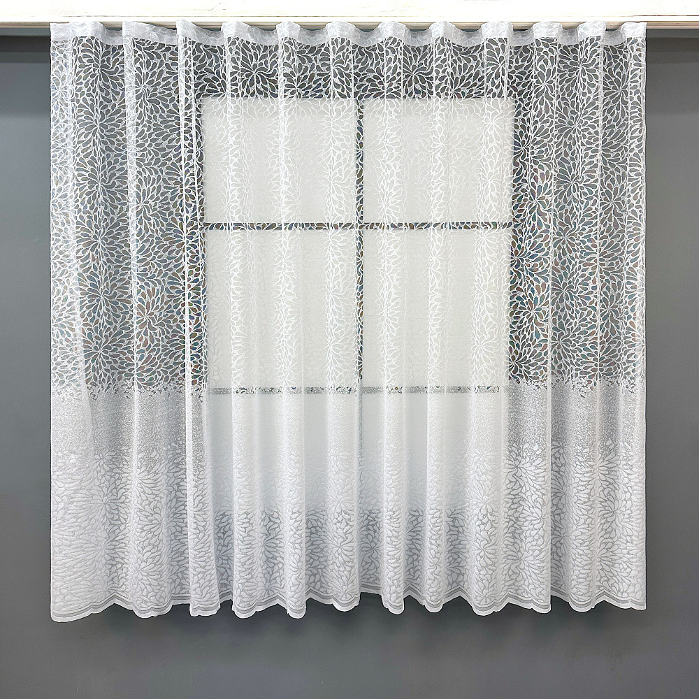 Коротка тюль, висота 1,6 м., жакард колір білий 1789т Київ - фото 1